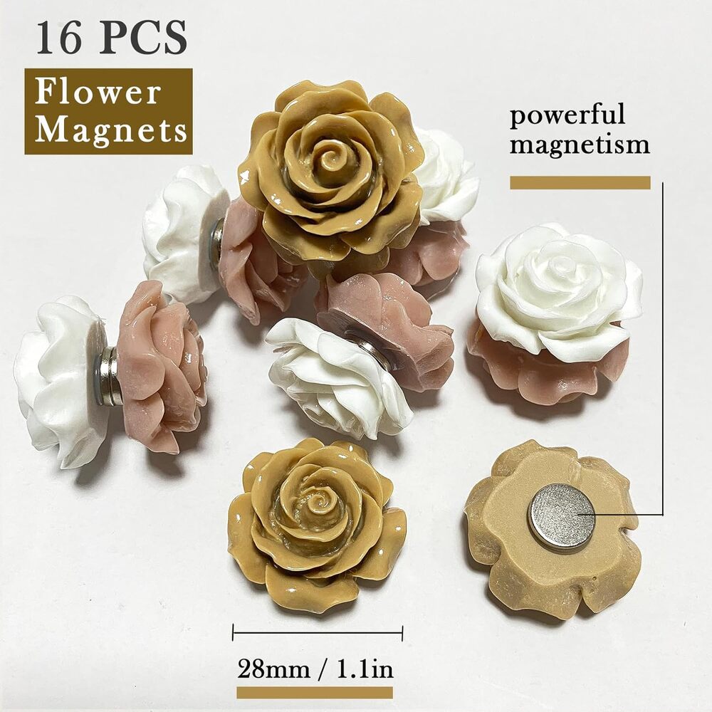 Keyduace Cute Flower Fridge Magnets 12pcs